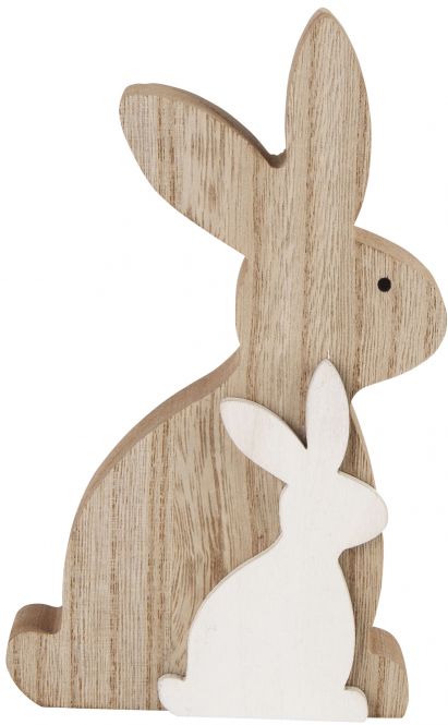 Dekohasen - aus Holz - 8,5 x 15 cm / Conejos decorativos - de madera - 8,5 x 15 cm
