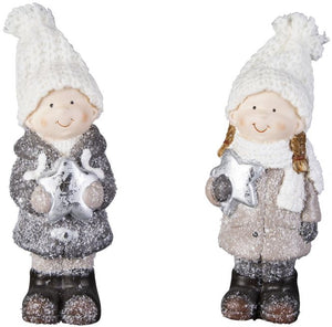 Winterkind aus Terrakotta - 1 Stück / Decoración navideña , Niño de invierno, terracota