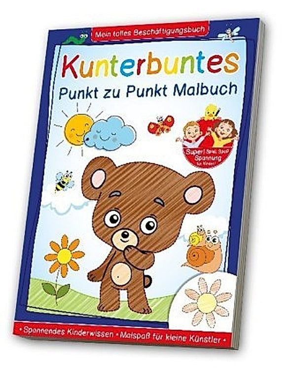 Kunterbuntes Punkt zu Punkt Malbuch, ab 3 Jahre