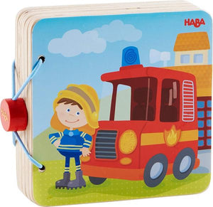 HABA  Holz-Babybuch Feuerwehr Holzbuch +3M