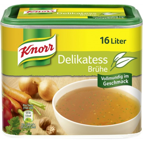 Knorr Delikatess Brühe in der Dose 329 g für 16 Liter / Caldo Knorr Delikatess, para 16 litros