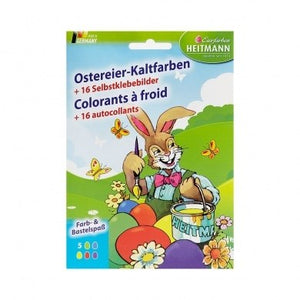 HEITMANN Ostereier-Kaltfarben + 16 Selbstklebebilder