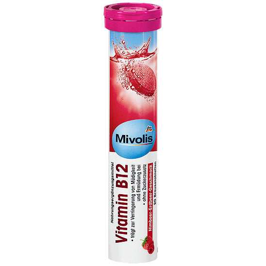 Mivolis Vitamin B12 Brausetabletten / Tabletas efervescentes de vitamina B12, 20 unidades