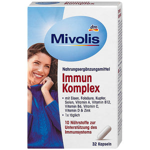 Mivolis Immun Komplex Kapseln 32 St., 17 g / Cápsulas para apoyar el sistema inmune