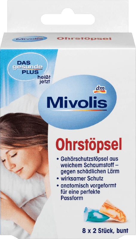 Mivolis Ohrstöpsel, 16 St / Tapones para los oídos, 16 unidades