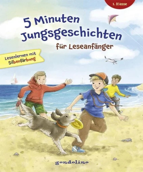 5 Minuten Jungsgeschichten für Leseanfänger mit Silbenfärbung ab 6 Jahren