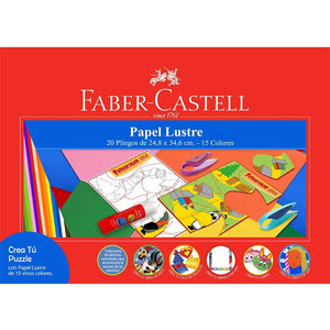 Papel Lustre, 1 sobre con 20 pliegos - Faber Castell