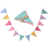 Banderín de lino, Guirnalda Colores Pasteles - 4 metros / Jute Wimpelkette, Leinen Girlande - 4m