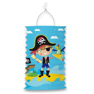 Zuglaterne aus Papier Piratenjunge, 28cm, rosa - Für Laternenfest