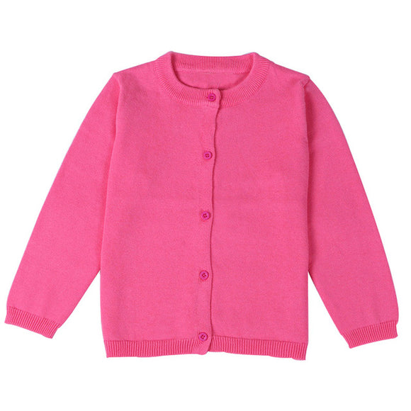 Baumwoll Strickjacke für Mädchen, pink / Cárdigan para niñas, de algodón en pink