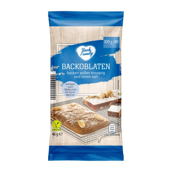 Backoblaten Eckig, B×L: ca. 100×145mm / Obleas para hornear, cuadrado