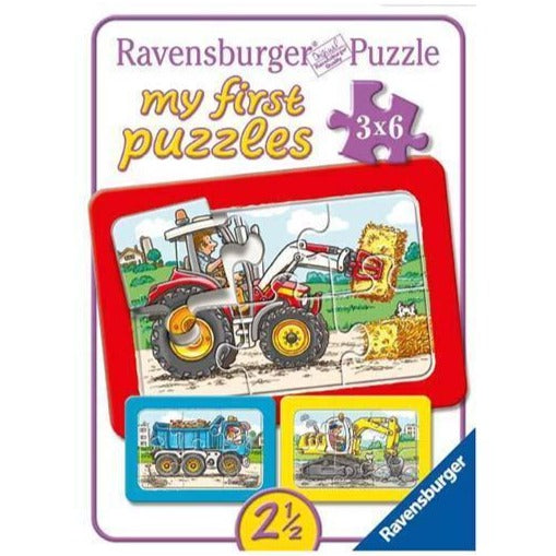 Ravensburger - Mi primer puzzle - Excavadora, tractor y camión, 2+