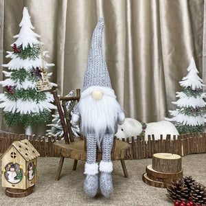 Weihnachts-Gnom grau, Dekoration für Weihnachten, 46,5cm / Gnomo de Navidad gris, decoración para Navidad, 46,5cm