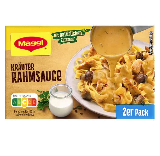 Maggi Kräuter Rahmsauce (2er Pack) / Salsa de crema con hierbas (paquete de 2)