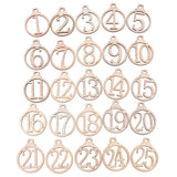 25x Placas de números de madera para calendario de adviento - Nummernschilder aus Holz für Adventskalender - Anhänger Zahlen, Nummern 1-25