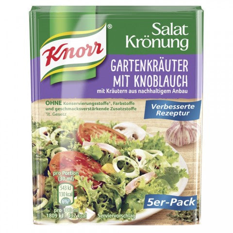 Knorr Salatkrönung Gartenkräuter Knoblauch 5er / Aderezo de hierbas con ajo para ensalada