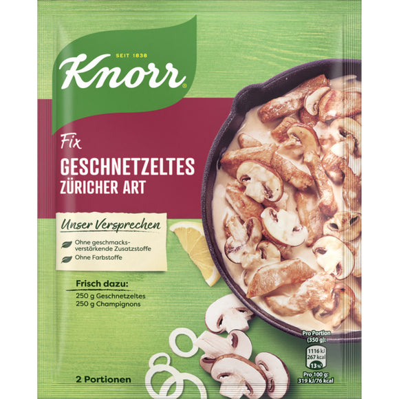 Knorr Fix Geschnetzeltes Züricher Art / Base preparada para ternera estilo Zürich