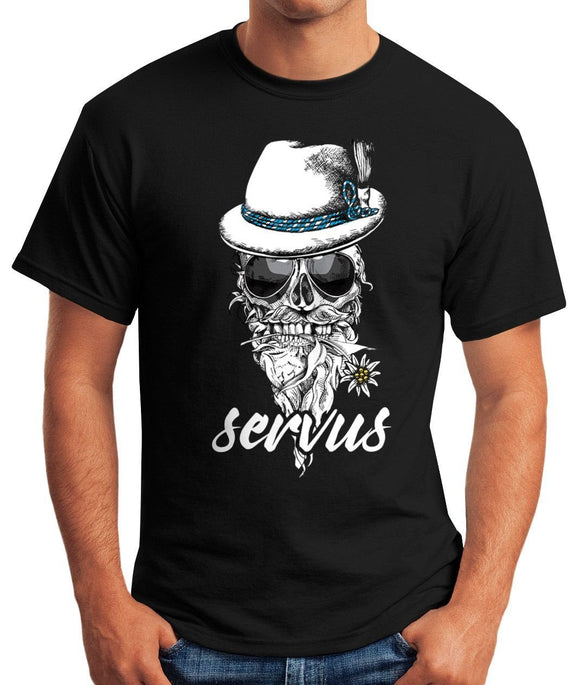 T-Shirt Totenkopf mit Filzhut Bayern