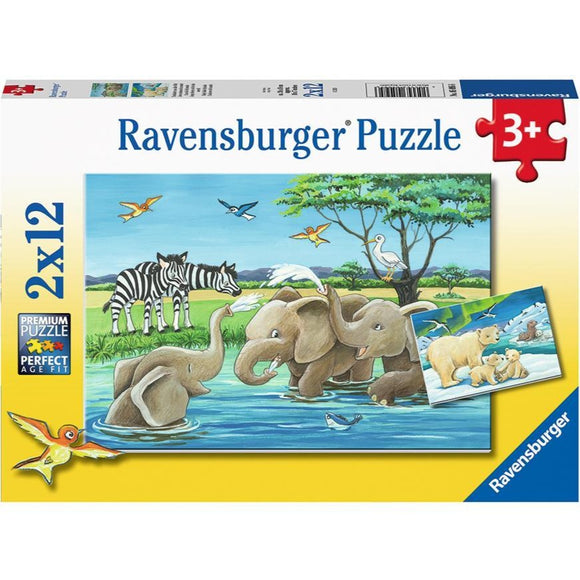 Ravensburger - Puzzle Baby Safari - 2x12, 3+