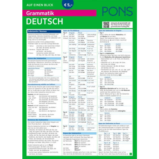 PONS Grammatik auf einen Blick: Deutsch