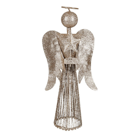 Engel mit Stern, 30 cm, Gold