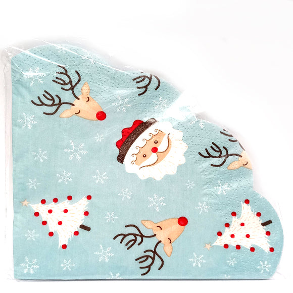 Servietten Weihnachten türkis 3 lagig, 32cm, 12er / Servilletas de navidad, de papel, turquesa