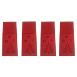Bolsita para cubierto para navidad, rojo, set de 4 unidades / Bestecktasche aus Filz für Weihnachten, rot, 4er Set