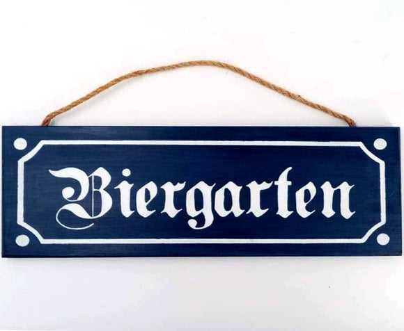 Biergarten Schild aus Holz / Letrero / Cartel de madera 40x15 cm
