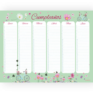 Calendario de Cumpleaños - Geburtstagskalender - Spanisch