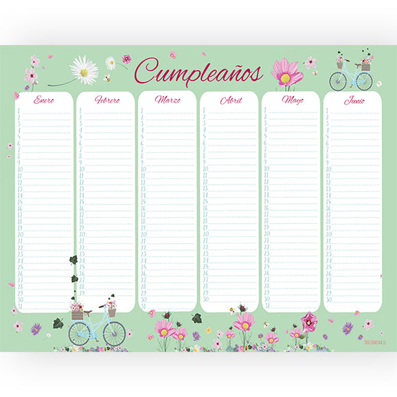 Calendario de Cumpleaños - Geburtstagskalender - Spanisch