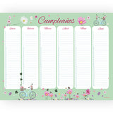 Calendario de Cumpleaños - Geburtstagskalender - Spanisch
