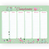 Calendario de Cumpleaños - Geburtstagskalender - Spanisch