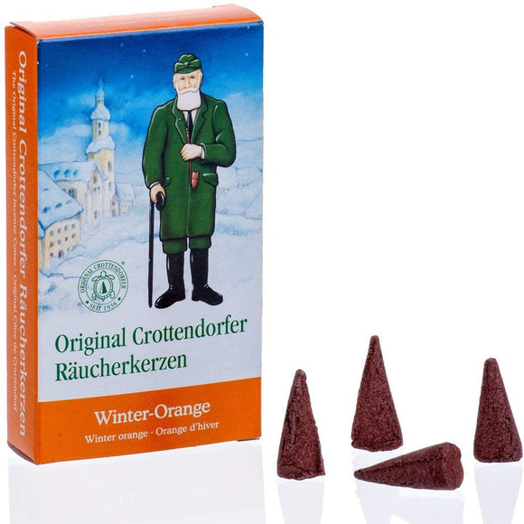 Original Crottendorfer Räucherkerzen, Winter-Orange / Conos de Incienso, Naranja de Invierno