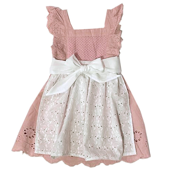 9 - 12 M / / Traje alemán para niñitas, vestido tradicional bávara con delantal / Kinder Dirndl mit Schürze