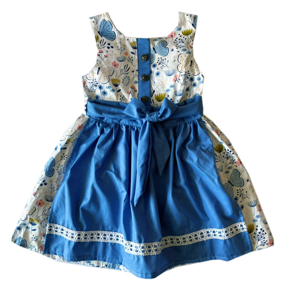 5 - 6 años (110-116cm) / Traje alemán para niñitas, vestido tradicional bávara con delantal/ Kinder Dirndl mit Schürze