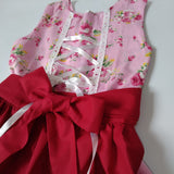 9 - 10 años (134-140cm) / Traje alemán para niñitas, vestido tradicional bávara con delantal/ Kinder Dirndl mit Schürze