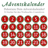 Sticker für Adventskalender / Sticker calendario de adviento 1-24 (∅ 4cm)