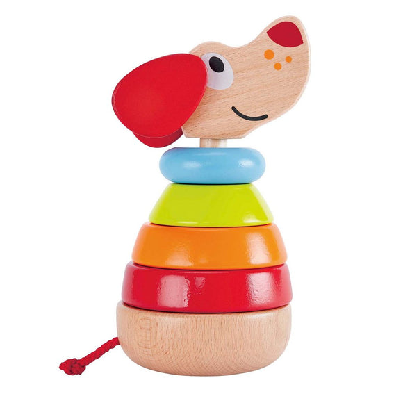 Hape - Stapelhund Pepe / PERRO DE ENCAJE CON SONIDO 12 + meses