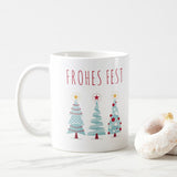 "FROHES FEST" / Taza, Tazón con texto / Tasse mit Beschriftung