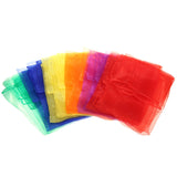 6x Tanz- und Gymnastiktücher aus Chiffon, 60 x 60cm / 6x Paños de gasa para baile, malabares, trabajo sensorial, gimnasia etc ...