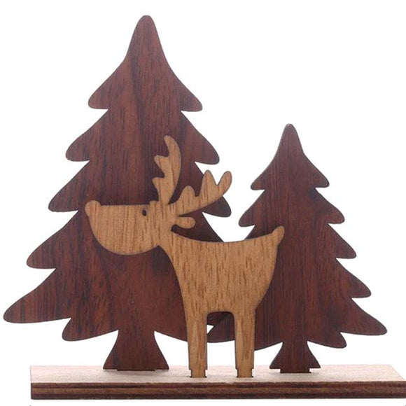 Alce y árbol de madera - Adorno navideño / Elch und Tannen aus Holz zum Stecken