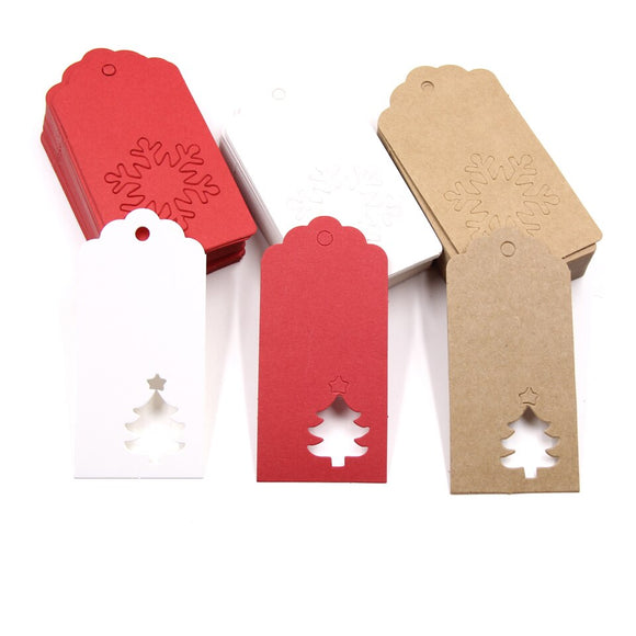 25x Etiquetas de regalo para colgar, 4,5 x 9,5 cm / 25x Kraft Etiketten, Geschenkanhänger Weihnachtsbaum