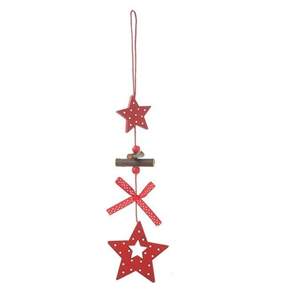 Colgante de madera para navidad, decoración navideña / Hängedeko Weihnachten Holz rot, Stern