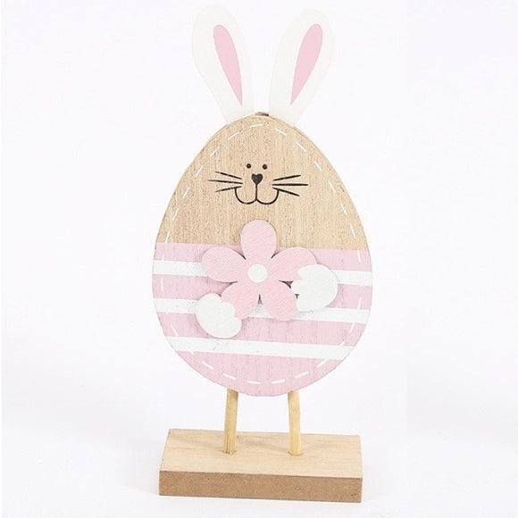 Deko-Hase - aus Holz - 17,8 x 7 cm - 1 Stück / Conejito de madera - Decoración para pascua de resurrección