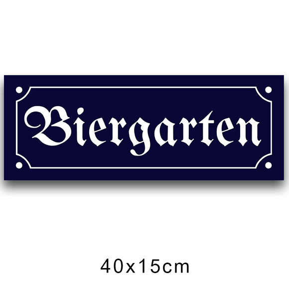 Letrero / Schild Biergarten, 40x15cm