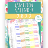 Familienkalender 2022 - Kalender mit 5 Spalten  / Calendario familiar