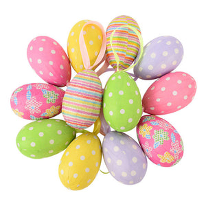 6x Huevos para colgar, decoración para la pascua de resurrección, MIX / 6x Ostereier zum Hängen