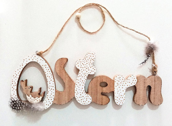 Deko Hänger 20,5 x 11 cm / Cartel de madera para colgar conejo