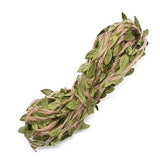 Cuerda de yute con hojas artificiales, verde / Jute-Schnur mit künstlichen Blättern, 5 Meter, grün
