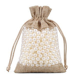 Bolsas de yute con ventana de organza / Jute Beutel mit Organza Fenster, 17x23cm